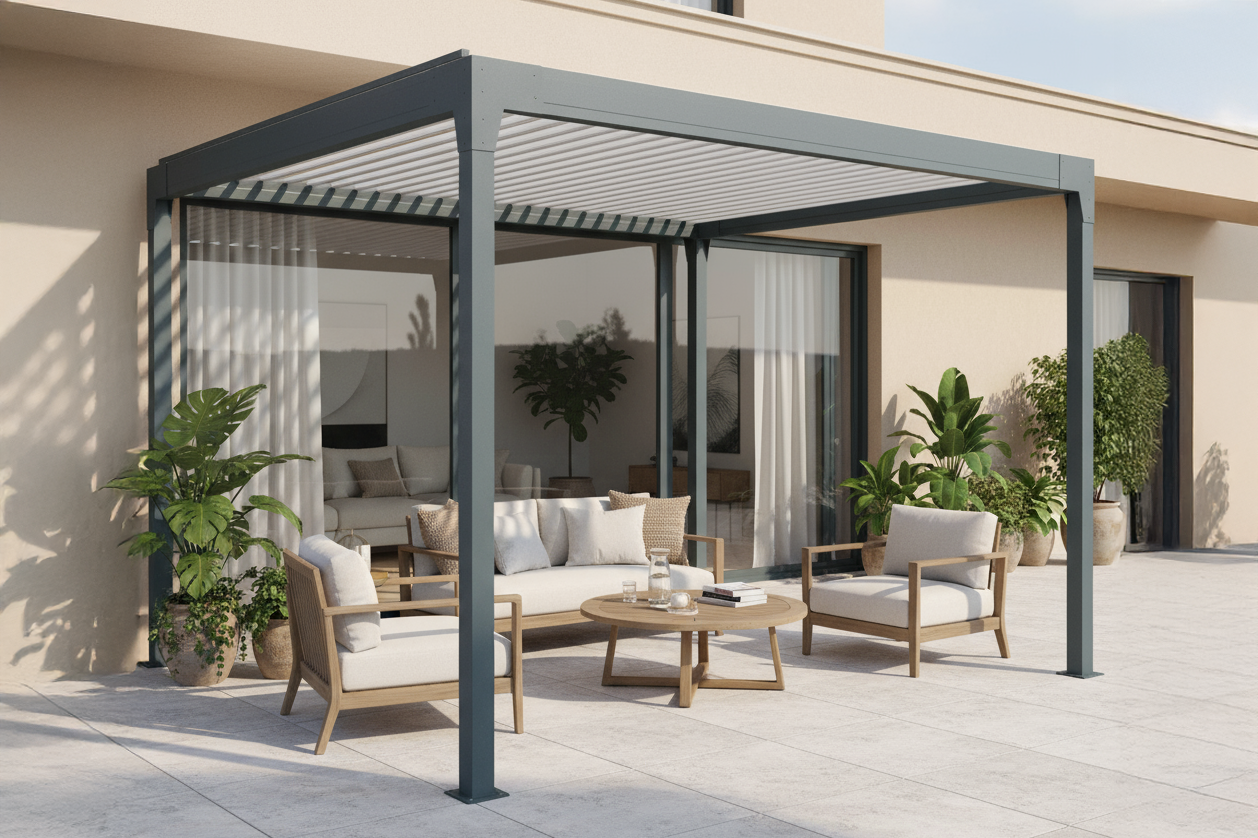 pergola aluminium bioclimatique AGATE Parall&egrave;le 